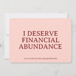Tarjeta Festiva Financial Abundance Affirmation Custom Card Gift