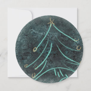 Tarjeta Festiva Finger Paint Christmas Tree