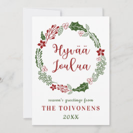 Tarjeta Festiva Finnish Feliz Navidad, Personalizado