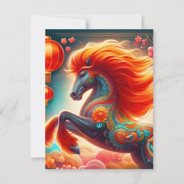 Tarjeta Festiva Fire Horse (Anverso)