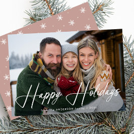 Tarjeta Festiva Firma moderna guión Rosa polvoriento foto