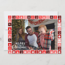 Tarjeta Festiva Firma personalizada de la foto navideña de Feliz