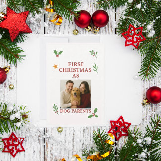 Tarjeta Festiva First Christmas as dog parents