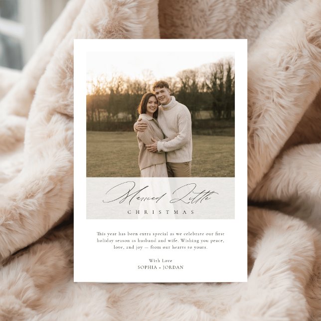 Tarjeta Festiva First Christmas Married Little Christmas Newlywed (Subido por el creador)