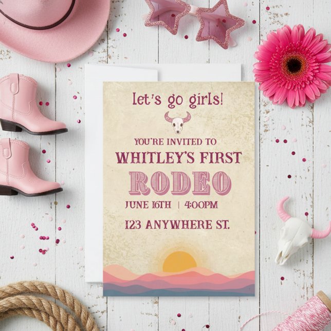 Tarjeta Festiva first rodeo birthday invitation (Subido por el creador)