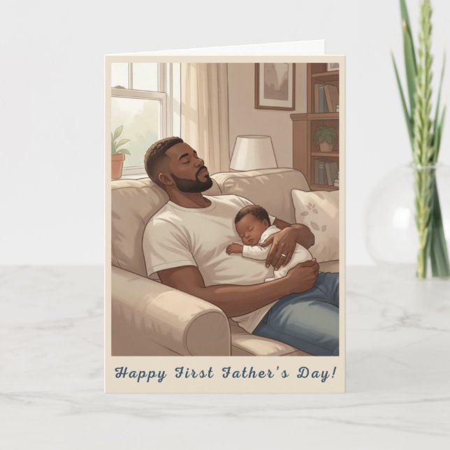 Tarjeta Festiva First Time Dad Father's Day Card (Anverso)