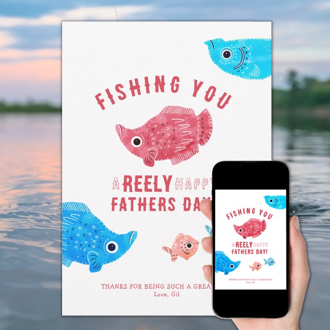 Tarjeta Festiva Fish Pun Feliz Día del Padre (Subido por el creador)