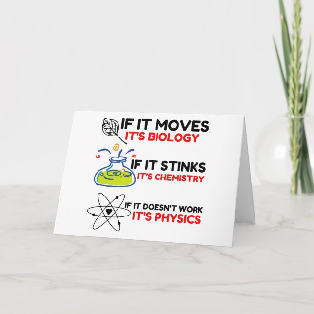 Tarjeta Festiva FÍSICA DE LA QUÍMICA DE LA BIOLOGÍA DE LA Ciencia (Anverso)