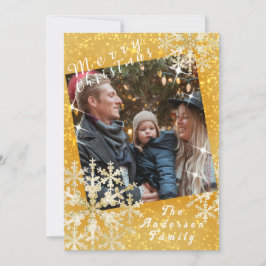 Tarjeta Festiva Flama de nieve, oro