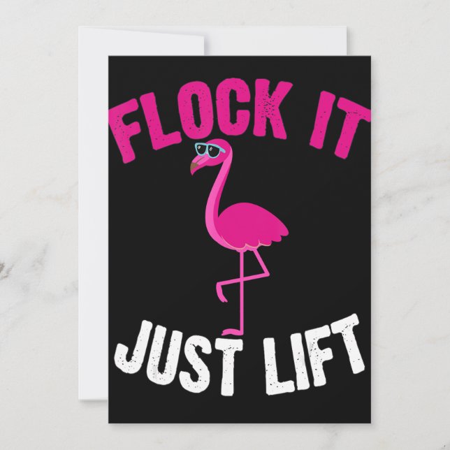 Tarjeta Festiva Flamencos | Flamingo Flamingo de elevación de pesa (Anverso)