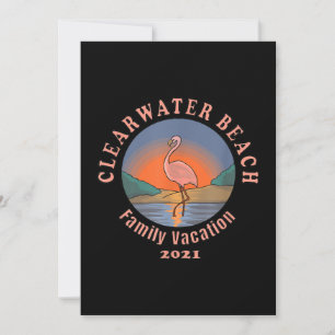 Tarjeta Festiva Flamencos Vacaciones de Clearwater Beach Flaming
