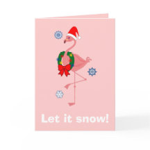 Flamingo con Santa Hat y Wreath