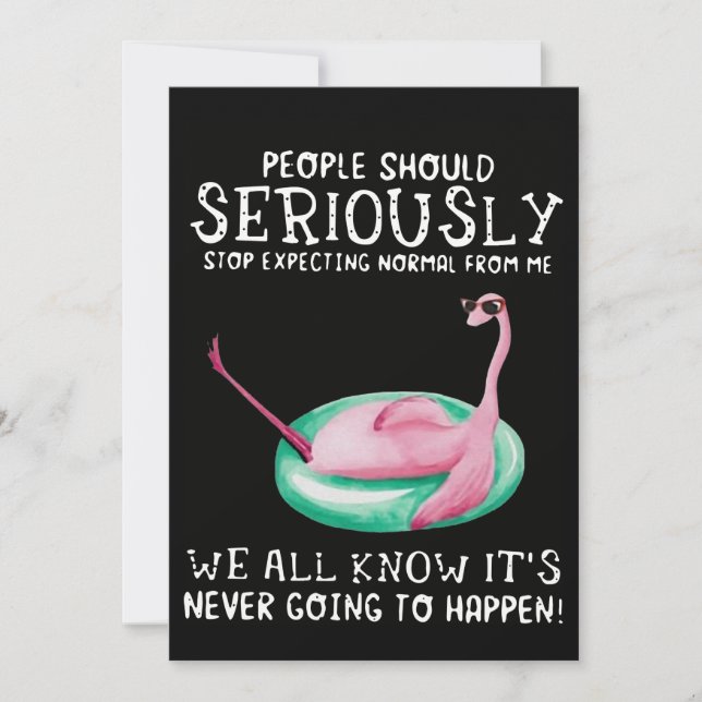 Tarjeta Festiva Flamingo Gift | La Gente Debería Flamingo Seriamen (Anverso)