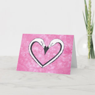 Tarjeta Festiva Flamingo Kiss Heart, love gifts