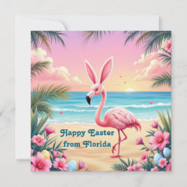 Tarjeta Festiva Flamingo Orejas de Conejo Holi