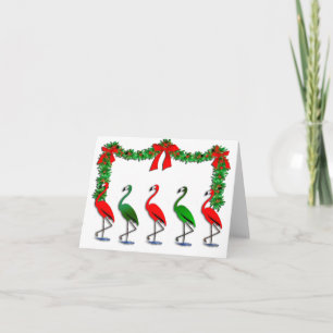 Tarjeta Festiva Flamingo Rockettes Dancing Show