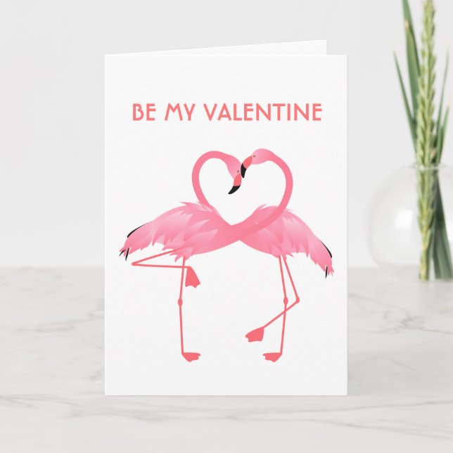 Tarjeta Festiva Flamingo Rosa Sea My Valentine (Anverso)