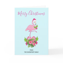 Flamingo rosado en Santa Hat con Candy Cane Bouque