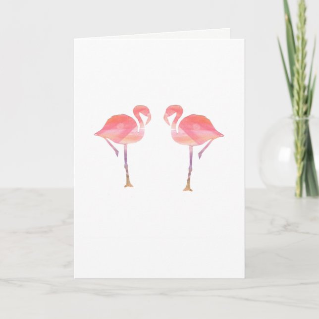 Tarjeta Festiva Flamingo Valentines Card (Anverso)