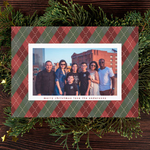 Tarjeta Festiva Flannel Merry Christmas Gingham Ugly Sweeter Plaid