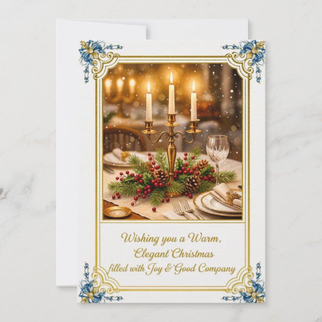 Tarjeta Festiva Flat Christmas Greeting Card (Anverso)