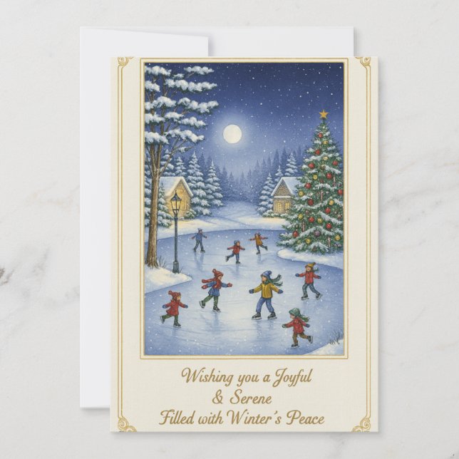 Tarjeta Festiva Flat Christmas Greeting Card (Anverso)