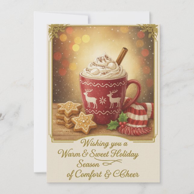 Tarjeta Festiva Flat Christmas Greeting Card (Anverso)
