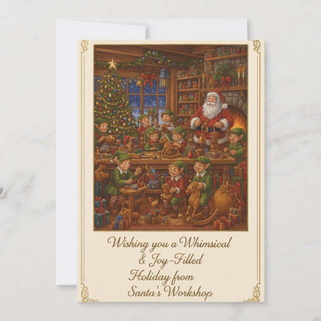 Tarjeta Festiva Flat Christmas Greeting Card (Anverso)