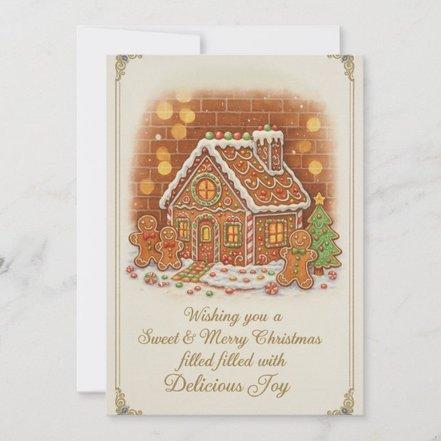 Tarjeta Festiva Flat Christmas Greeting Card (Anverso)