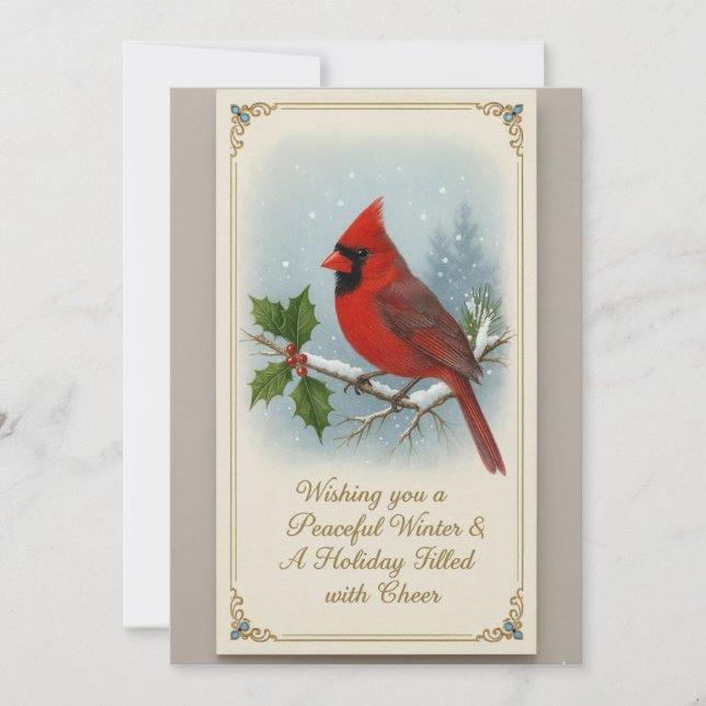 Tarjeta Festiva Flat Christmas Greeting Card (Anverso)