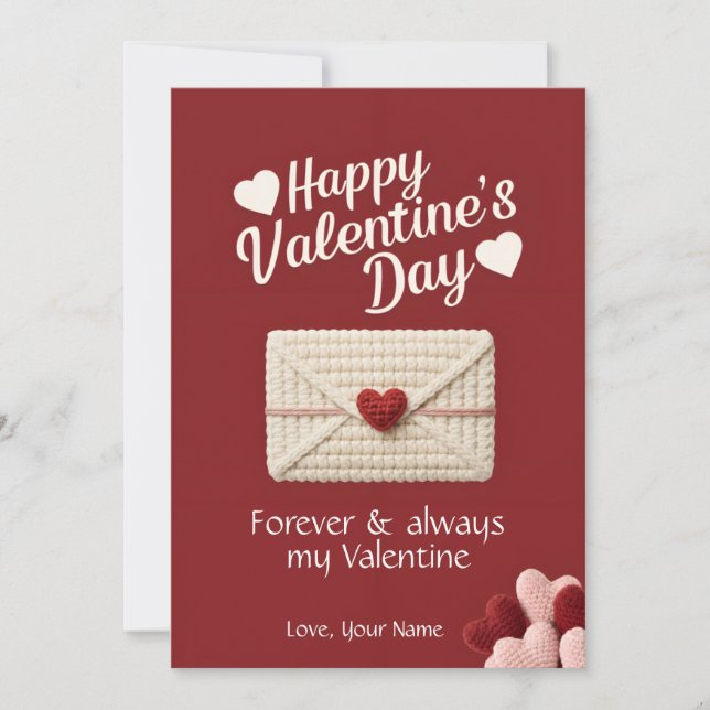 Tarjeta Festiva Flat Forever & Always Valentine Love Card (Anverso)