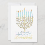 Tarjeta Festiva Flat Hanukkah Card<br><div class="desc">Flat Hanukkah Card created from original Menorah watercolor painting.</div>