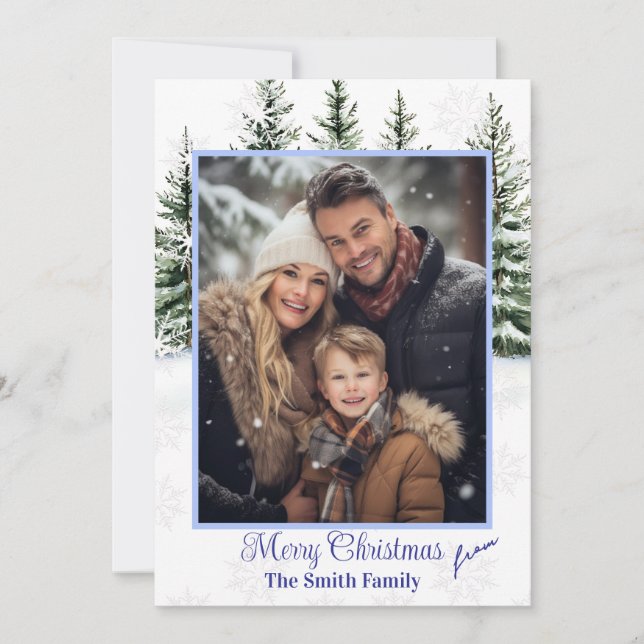 Tarjeta Festiva Flat Holiday Card Custom Photo (Anverso)