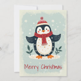 Tarjeta Festiva Flat Holiday Card in Scandinavian Folk Art Style