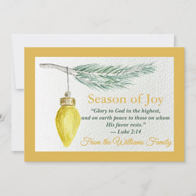 Tarjeta Festiva Flat Holiday Card - Personalize - Season of Joy (Anverso)