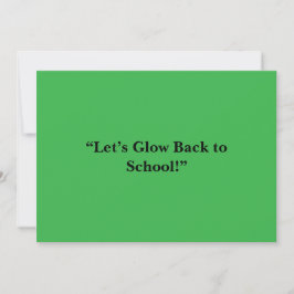 Tarjeta Festiva Flat Neon Green Background – School Texture