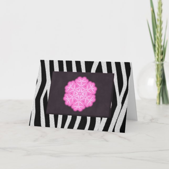 Tarjeta Festiva Flauta cebra y rosa (Anverso)