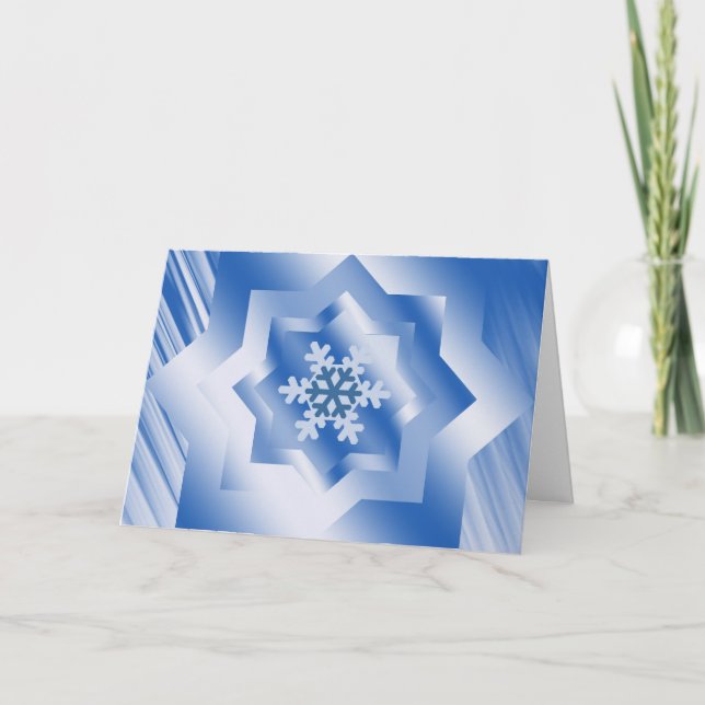 Tarjeta Festiva Flauta de nieve azul (Anverso)