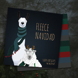 Tarjeta Festiva “Fleece Navidad” Festive Funny Chic Punny