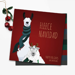 Tarjeta Festiva “Fleece Navidad” Festivo Divertido Chic Ocurrente