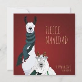 Tarjeta Festiva “Fleece Navidad” Festivo Divertido Elegante Ingeni