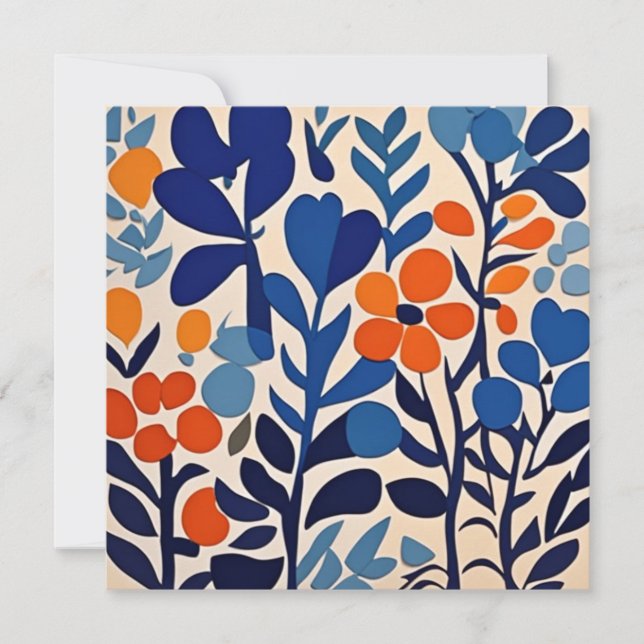 Tarjeta Festiva fleurs retro 70's (Anverso)