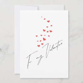 Tarjeta Festiva Floating Hearts To My Valentine Scripted 