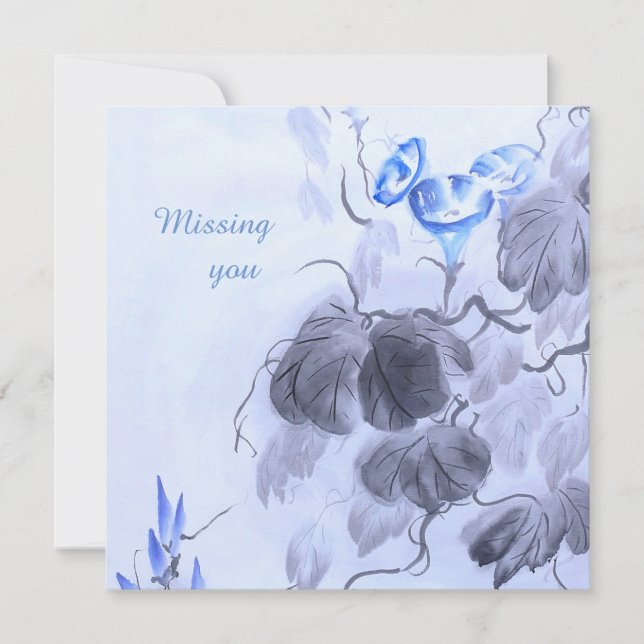 Tarjeta Festiva Flor azul (Anverso)