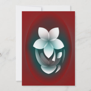 Tarjeta Festiva Flor blanca que refleja