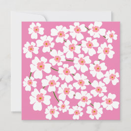 Tarjeta Festiva Flor blanca y rosa