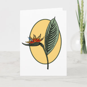 Tarjeta Festiva Flor Botánica Flor Tropical Ave del Paraíso
