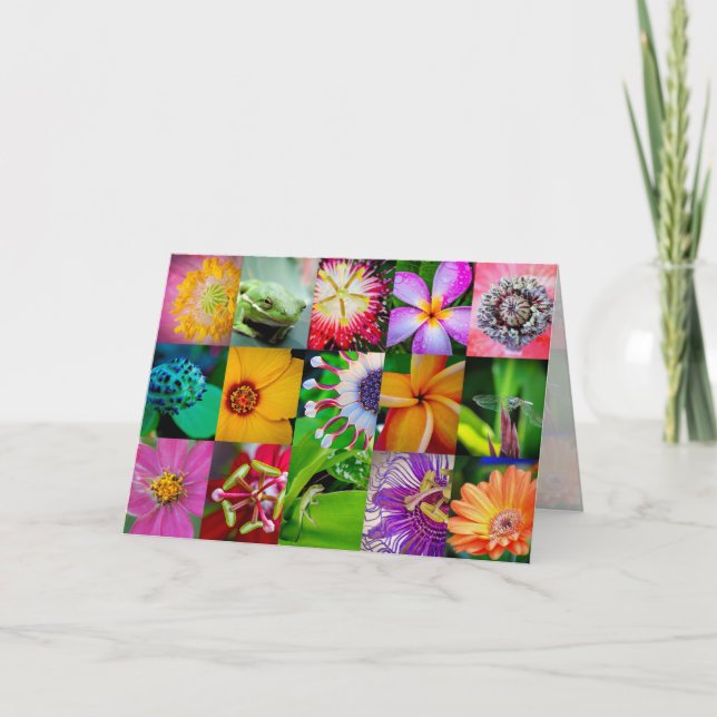 Tarjeta Festiva Flor Collage Garden Floral Todas Las Ocasiones En  (Anverso)