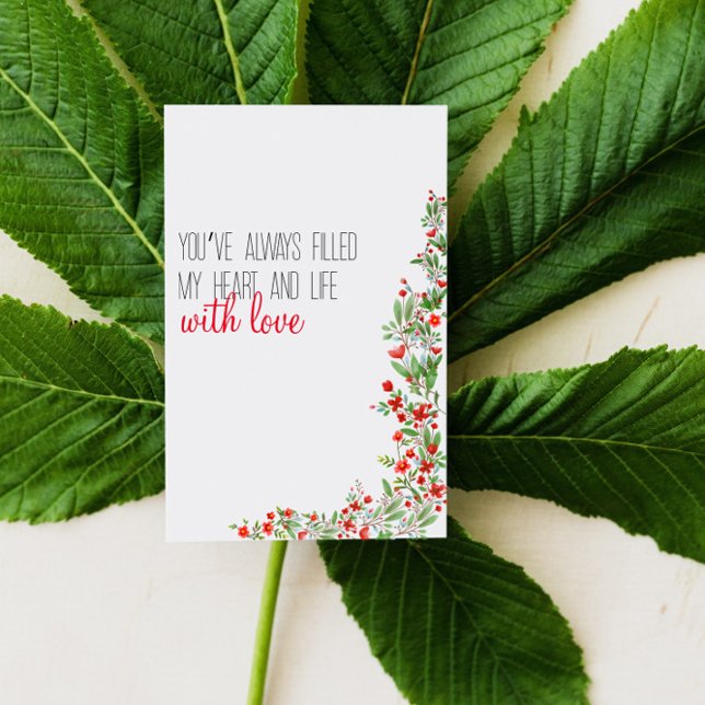 Tarjeta Festiva Flor de acuarela roja día de la madre (Subido por el creador)