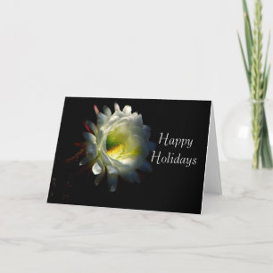 Tarjeta Festiva Flor de Cactus Cereus Felices fiestas